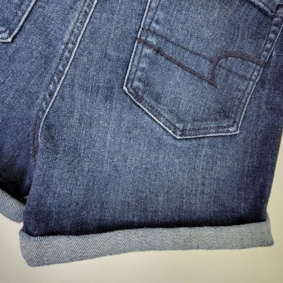 American Eagle Curvy Super Hi-Rise Shortie Cuff Jean Short Next Level Stretch 4 - Picture 7 of 8